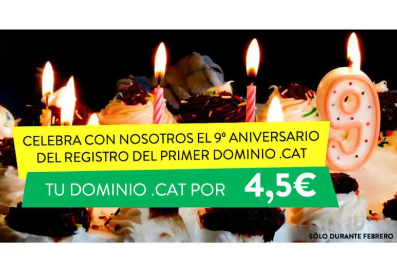 Promoción especial para celebrar los 9 años del primer dominio .cat