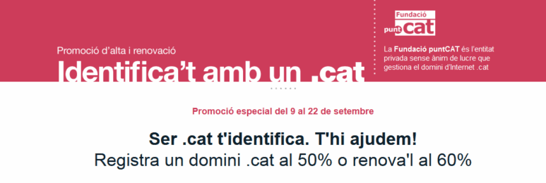Promoció especial per l’11 de setembre: identifica’t amb un .cat!
