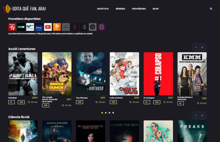 Goita què fan, ara! – a new entertainment aggregator in Catalan