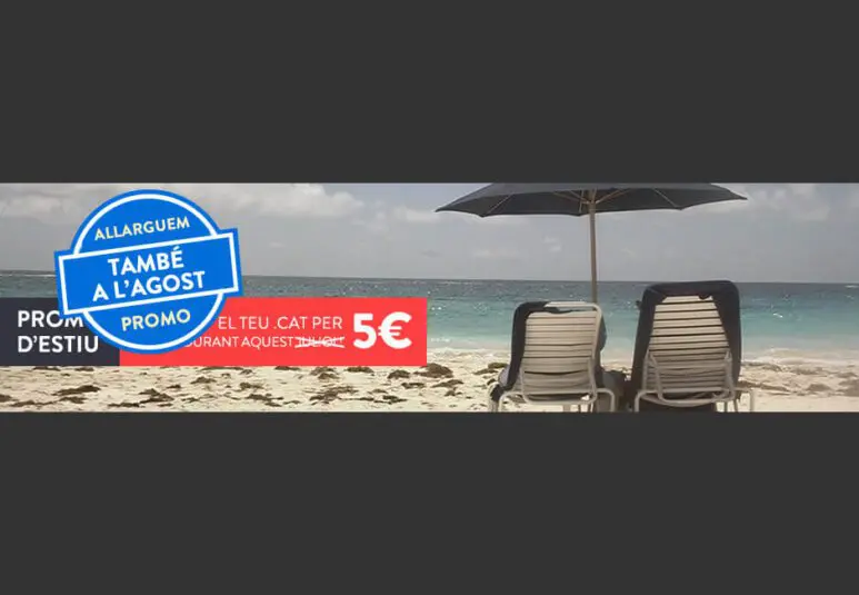 No desaprofiteu l’ocasió! Els dominis .cat també a només 5 euros l’agost