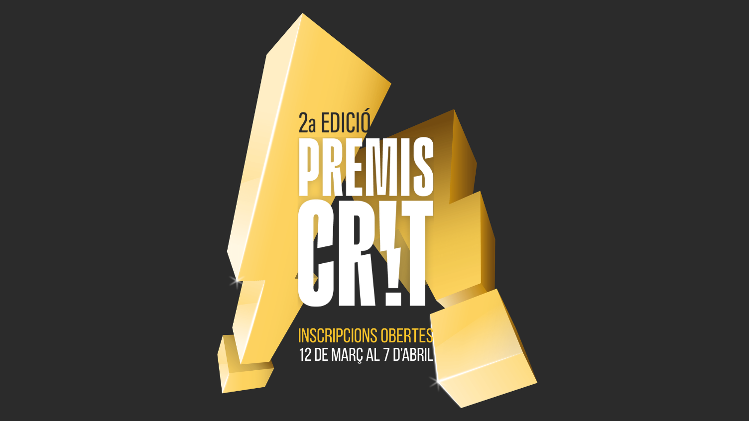 Els Premis CRIT tornen el 14 de maig i obren inscripcions per a la segona edició